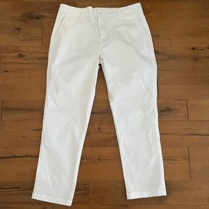 NWOT Gap white cotton women’s pants size 12 Girlfriend Chino high rise